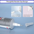 B7000 Adhesive Rhinestones Glue for Crafts, 2PCS 110ml / 3.7 fl oz with 5 Dotting Pen Tool, Wax Pencil and Tweezer, Jewelry Glue for DIY Craft, Makeup, Shoes, Jewelry Making, Nail Art