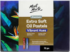 Mont Marte Extra Soft Oil Pastels 72pc, Assorted Bright Colors, Vibrant and Buttery, Versatile Art Pastels for Blending, Layering & Shading, Ideal for Art, Craft, Coloring and Sketching