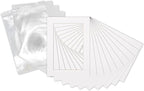 5.5x8.5 Mat for 8.5x11 Frame - Precut Mat Board Acid-Free Show Kit with Backing Board, and Clear Bags White 5.5x8.5 Photo Matte Made to Fit a 8.5x11 Picture Frame Matboard for Framing, Pack of 10 Mats