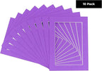 5.5x8.5 Mat for 8.5x11 Frame - Precut Mat Board Acid-Free Purple 5.5x8.5 Photo Matte for a 8.5x11 Picture Frame, Premium Matboard for Family Photos, Show Kits, Art, Picture Framing, Pack of 10 Mats
