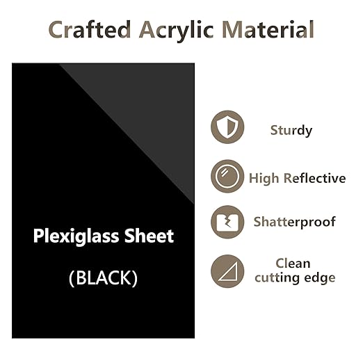 Egofine 11" x 14" Black Plexiglass Sheets 6 Pack 0.04 Inch Cast Acrylic Sheet Thick for DIY Craft Projects, Painting, Photography, Sign, Display Stand, Home Decor, Easy to Cut