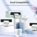 2" Circle Holographic Thermal Label Stickers, Round Printable Rainbow Glitter Thermal Printer Sticker Labels for Gift Wrapping, Self-Adhesive Name Price Tag DIY Custom Logo Design- Silver