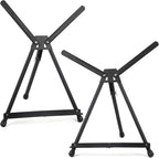 Falling in Art Aluminum 15" to 21" Tabletop Easel Display, Black Tripod with Rubber Feet, Holds Canvas, Paintings, Books, Photos, Signs (Pack of 2)