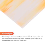 MECCANIXITY 2 Pcs Stained Glass Sheet Mosaic Tile 7.9 Inch x 5.9 Inch Champagne Stained Glass Sheets for Crafts DIY Art Project