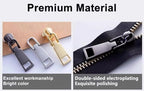 AKTIOIN Metal Zipper Repair Kit for Jackets, Luggage, Bags, Backpack, No Sewing Required Detachable Zip Heads Zipper Pull Replacement (Silver, #5)