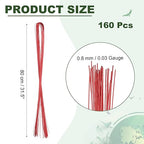 PATIKIL 32 Inch 22 Gauge Floral Stem Wire, 4 Pack/160 Pieces Bouquet Stem Paper Wrapped for DIY Crafts Flower Arrangements, Red