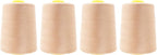 Mandala Crafts 4 Pack of Serger Threads Cones Spools - 20S/2 24000 Yards Polyester Nude Threads for Sergers Machine and Overlock Quilting Sewing Machine