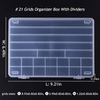 21 Grids Clear Large Plastic Organizer Box With Dividers, Bead Organizers And Storage Compartment Container For Nail Accessories/Jewelry/Craft/Screw/Small Parts/Diamond Painting Art Tools