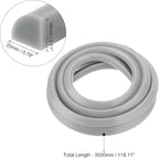 uxcell Flexible Molding Trim, 118 Inch Flexible Quarter Round Molding Silicone Peel and Stick Trim Self Adhesive Shower Water Barrier for Corner Decor Bathroom Kitchen, Grey
