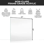CountryArtHouse Non-Glare Acrylic Replacement for 22x22 Picture Frame, Replacement Plexiglass for 22x22 Photo Frame, UV-Resistant Non-Glare Acrylic Cover Sheet