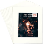 HOTUO 10 Pack Acid Free Ivory Picture Frame Mats, Pre-Cut 11x14 Picture Mats with Ivory Core Bevel Cut for 8x10 Photo, Signature Friendly 4 Ply Thickness Photo Mat for Frames/Artwork/Print/Picture