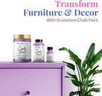 GRANOTONE Chalk Paint for Furniture, Matt-Finish Water-Based Acrylic Paint for Wood, Walls, Metal, Glass, Paper, Fabric Canvas, Maximum Coverage Chalk Paint for Kids & Adults, 250 Ml (VERVE VIOLET)