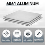 Blulu 2 Pcs 6061 Aluminum Sheet Metal Plate 15 x 15 x 1/8 in (3 mm) Flat Plain Thickness Panel Covered with Protective Film Solid Rectangle Flat Stock for Crafting Industry Structural Framing Base