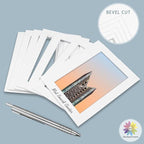 MBC MAT BOARD CENTER, 10 Pack 16x20 for 8x10 White Picture Mats Frame Mattes, Bevel Cut, Acid Free, 4-ply Thickness