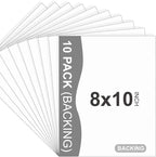 Somime 10 Pack Backing Boards, 8x10 Uncut White Mats Matboards, Acid-Free Backerboards for Art Prints, Ideal for Photos, Pictures, Prints, and Frames