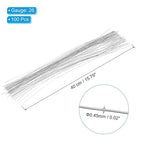 PATIKIL 22 Gauge 16" Floral Stem Wire, 100 Pcs Paper Wrapped Iron Artificial Flower Stem Accessories for DIY Bouquet Stem and Craft Decoration, Silver