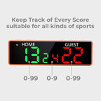 Mini Digital Scoreboard - Portable Tabletop Scoreboard for Games, Wireless Battery Powered Electronic Scoreboard with Buzzer, Score Keeper for Ping Pong/Cornhole/Basketball/Volleyball