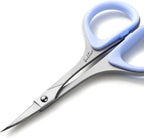 Beaditive Sewing and Embroidery Scissors Set (2 pcs) Curved and Straight, Sharp, Stainless-Steel Design | Precision Tips, Ergonomic Rubber Handle Grip | Small, Compact DIY Use (Extra Sharp)