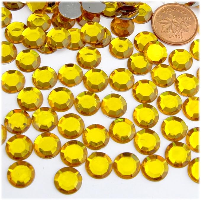 The Crafts Outlet 144pc Flatback Acrylic Rhinestones Round 10mm - Charcoal Gray