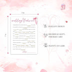 Wedding Shower Games Cards, Wedding Advice Word Game, Bridal Shower Games 25 Guests, Engagement Party Wedding Games for Guests, Pink Ribbon Bow Wedding Party Supplies - E06