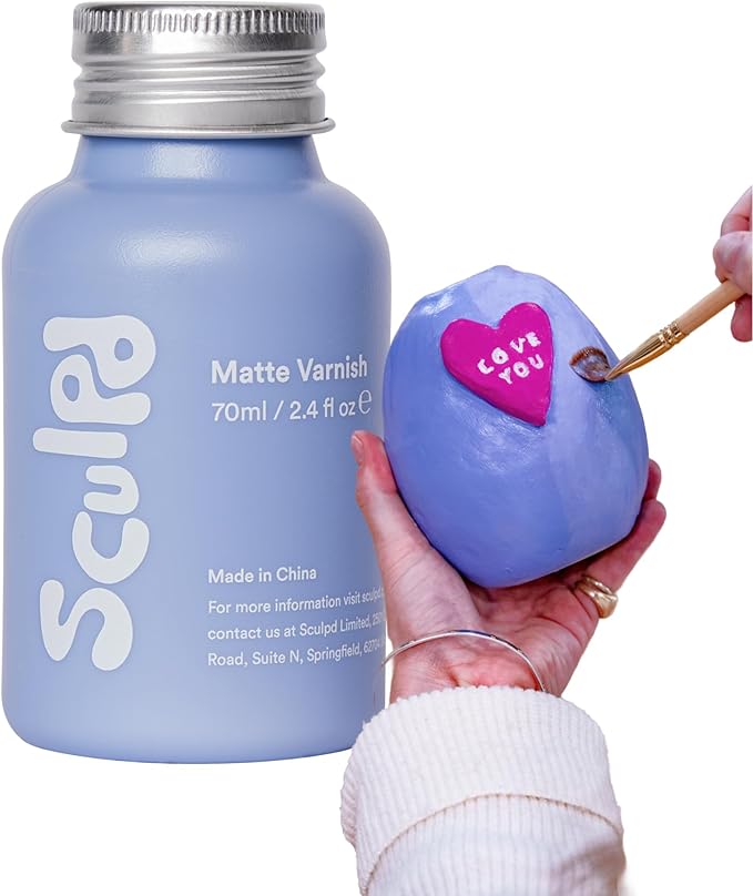 Sculpd Clear Glaze for Air Dry Clay and Acrylic Paint, Create Waterproof Pottery from Home, Scratch Resistant, Matte Varnish