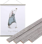 Artmag Magnetic Poster Hanger Frame, Light Wood Wooden Magnet Canvas Artwork Print Poster Hangers for 14x17 14x20 14x22 Frames Hanging Kit (Grey, 14")