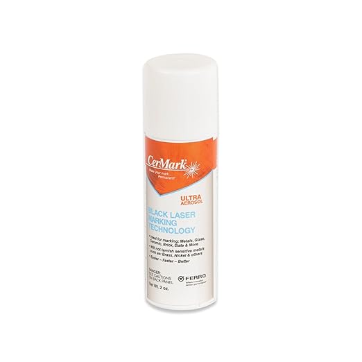 Cermark Ultra Aerosol Spray 2oz for Black Laser Marking. Great for Stainless, Glass, Slate, Metal, & Ceramic. Bonding Adhesive (2oz) (1)