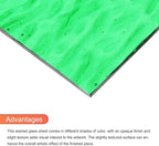MECCANIXITY 2 Pcs Stained Glass Sheet Mosaic Tile 7.9 Inch x 5.9 Inch Emerald Green Stained Glass Sheets for Crafts DIY Art Project