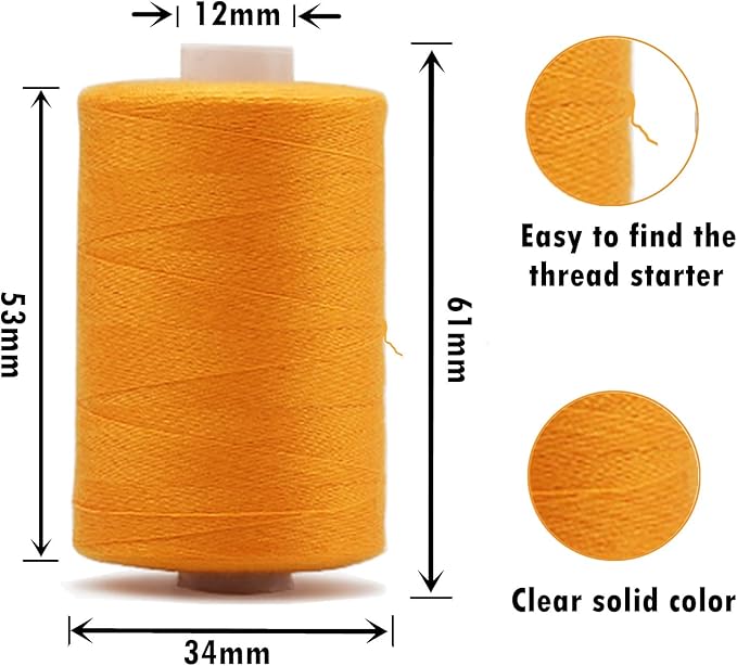 Simthread All Purpose Sewing Thread, 10 Spool Assorted Red Series 1000 Yards Each Bobbin Polyester Thread for Sewing, Handy Polyester Sewing Threads for Sewing Machine - (Red Series)