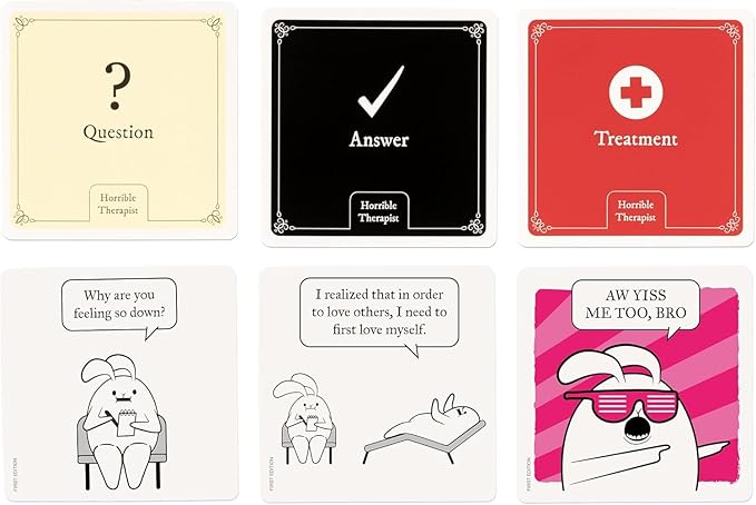 Horrible Therapist: Extra Horrible Edition by Exploding Kittens - A Card Game for 3-8 Players, Ages 17+ - Adult Party Game for Family Night