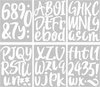 Outus 576 Pieces 8 Sheets Letters Stickers Self Adhesive Vinyl Letter Alphabet Number Stickers Mailbox Numbers Sticker, Decals for Classroom Decor, Sign, Door(White,6 Inch)