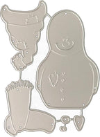 Metal Cutting Dies DIY Merry Christams Embossing Stencil Template Scrapbooking Card Making Mold Photo Album Arts Crafts Tools(6 Pcs Snowman-9.4x6.2cm)