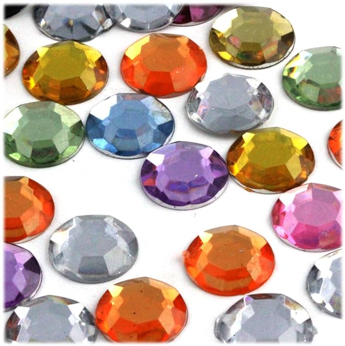 The Crafts Outlet 72pc Rhinestones Round 20mm - Jewel Tone Assortment