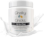 Chalky Chicks All-in-One Chalk Paint for Furniture or Cabinet -4Fl Oz- Matte Finish Powdered Snow (Pure White) for Metal, Wood Furniture Paint - No Sanding All-in-One for Home Decor & Crafts, USA Made