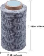284 Yards Waxed Thread, 210D Heavy Duty Upholstery Wax Thread for Leather Sewing,0.8mm Flat Waxed Linen Cord for Bookbinding/Shoe Repairing/Leather Projects