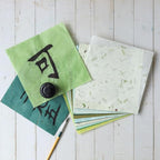 50 Sheets 6 x 6 Inches Natural Fiber Mulberry paper Sheets Square Origami Paper Arts Folding Craft, Decoration Paper, Square Folding Paper for DIY Crafts (Mixed Green Rice Straw etc.,,, 6 x 6)