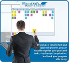 Sky Blue 7-Column Task, Goals & Objective Wall Horizontal Organizer 36" x 56". Complete with Marker