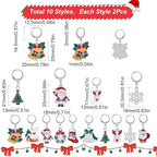 SUNNYCLUE 1 Box 20pcs Christmas Stitch Markers Knitting Crochet Knitting Markers Leverback Hoop Stitch Marker Enamel Crochet Knitting Markers for Knitting Weaving Sewing Needleworks DIY Craft Supplies