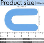 Yookeer 1000 Pieces Tile Leveling System Tile Spacers 1/16 Inch, Horseshoe Shim U Shape Plastic Vitrolite Leveling Clips for Various Types, Blue