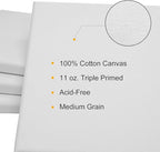 PHOENIX Professional Stretched Canvas for Painting - 11x14 Inch/6 Pack 3/4 Inch Profile, 100% Cotton 11 Oz. Heavy Duty Gesso Triple Primed White Blank Artist Canvases for Oil & Acrylic Paints