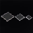 DECORA Acrylic Clear Rubber Stamping Blocks Set with Grid Package of 3