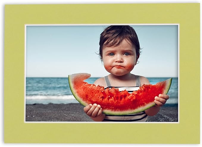 6x8 Mat for 8x10 Frame - Precut Mat Board Acid-Free Show Kit with Backing Board, and Clear Bags Pistachio Green 6x8 Photo Matte Made to Fit a 8x10 Picture Frame Matboard for Framing, Pack of 100 Mats