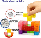 2-Pack Wtohobby Magnetic Soma Cube Block- Children's Educational Toys Magnetic Tiles for Kids Stress Relief Toy Puzzle Cubes to Develops Intelligence, Ideal for Birthday Gifts (Crystal, 2 Pack)