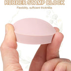 PATIKIL 4Pcs 2" Rubber Carving Blocks, Soft Linoleum Art Carving Block Round Crafts Stamp Making for Printmaking Stamps Carving Supplies, Pink