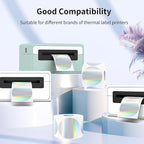 2" Holographic Thermal Label Stickers, Round Direct Thermal Label Stickers, Thermal Printer Sticker Labels for Gift Wrapping, Self-Adhesive Custom Logo Design- Silver