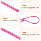 MECCANIXITY Waxed Cord 1mm Waxed Thread 87 Yard Wax String Leather Cord for Bracelet Making, Necklaces, Beading, Jewelry Making and DIY Crafts(Dark Pink)