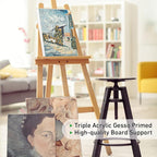 GOTIDEAL Stretched Canvas, 12x16 Inch Set of 6, Primed White - 100% Cotton Artist Canvas Boards for Painting, Acrylic Pouring, Oil Paint Dry & Wet Art Media