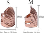 J.CARP 4Pcs Sewing Thimble, Metal Rose Gold Color Sewing Thimble Finger Protector, Adjustable Finger Shield Ring Fingertip Thimble Sewing Quilting Craft, Accessories DIY Sewing Tools (2 Sizes, S/M)