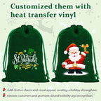 Shintop 20pcs Velvet Bags, 4x6inch Green Jewelry Drawstring Pouches Soft Cloth Gift Bags for Christmas St Patrick's Day Party Favor