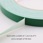 2 PCS Green Floral Tape, 0.5" Flower Stem Wrap Tapes, Waterproof Florist Tape - Multipurpose Adhesive Florist Tapes for Binding Fresh, Flower Bouquets and Floral Craft (98Ft/33Yd/Roll)
